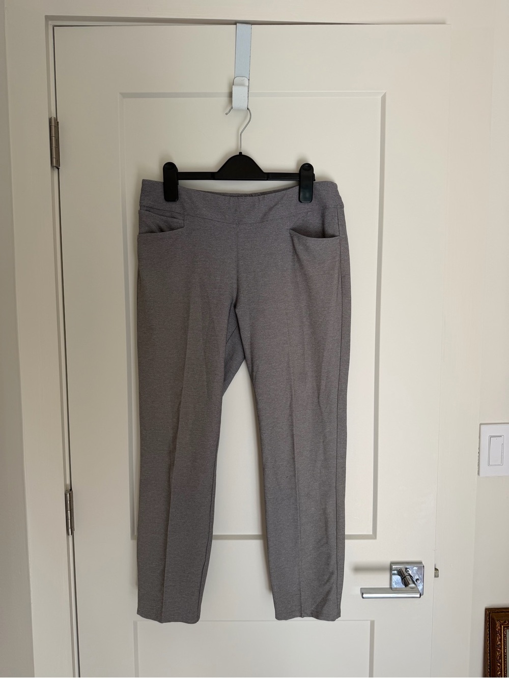 adidas Light Gray Straight-Leg Ponte Pants